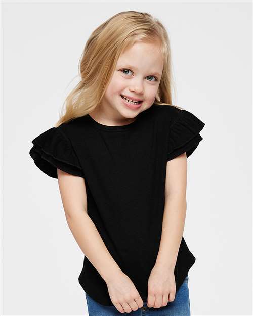 Toddler Flutter Sleeve Tee Rabbit Skins - 3339
