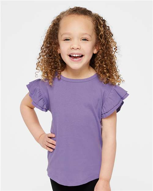 Toddler Flutter Sleeve Tee Rabbit Skins - 3339