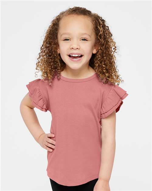 Toddler Flutter Sleeve Tee Rabbit Skins - 3339