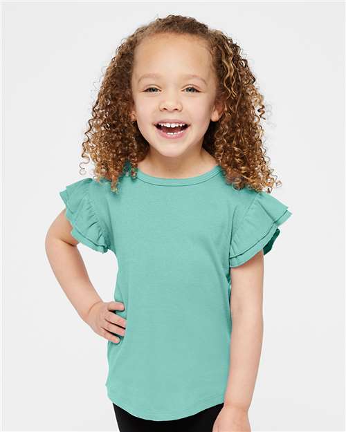Toddler Flutter Sleeve Tee Rabbit Skins - 3339