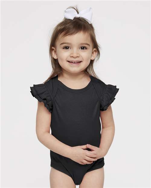 Infant Flutter Sleeve Baby Rib Bodysuit Rabbit Skins - 4439
