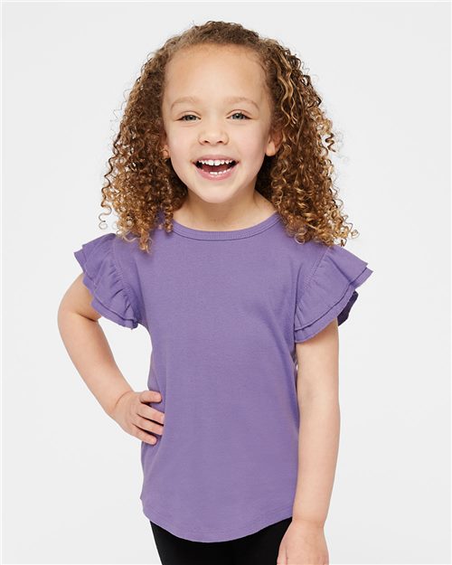 Toddler Flutter Sleeve Tee Rabbit Skins - 3339