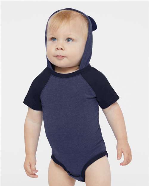Infant Fine Jersey Raglan Bodysuit with Hood & Ears Rabbit Skins - 4417