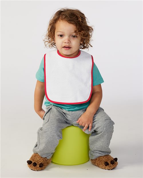Infant Contrast Trim Terry Bib Rabbit Skins - 1003