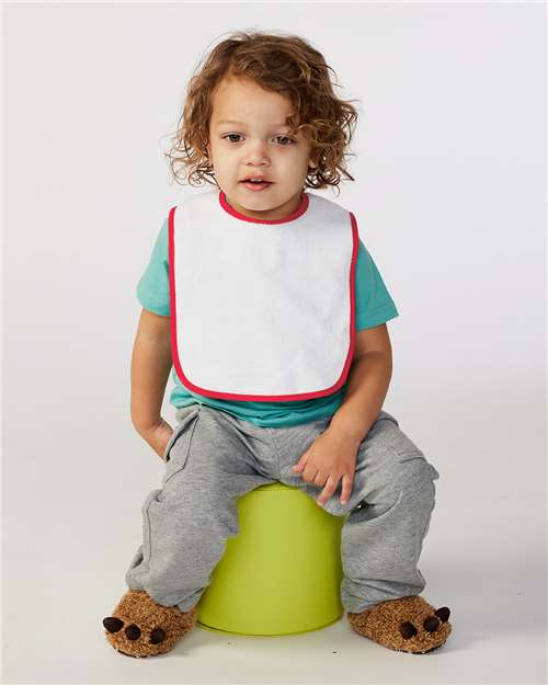 Infant Contrast Trim Terry Bib Rabbit Skins - 1003