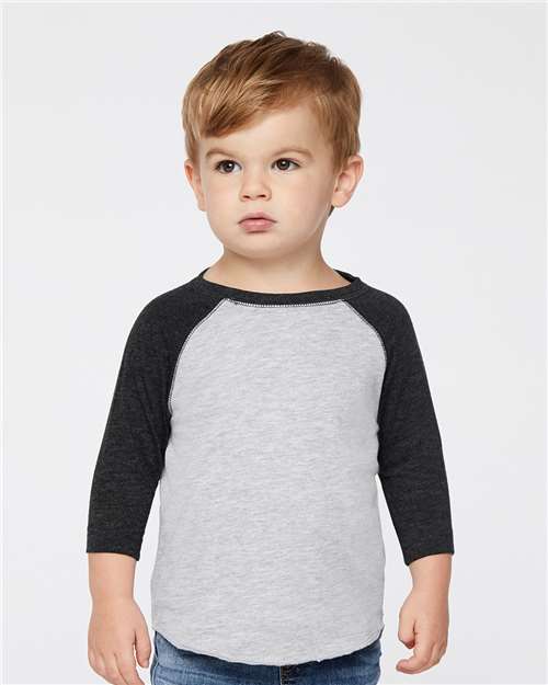 Toddler Baseball Fine Jersey Three-Quarter Sleeve Tee Rabbit Skins - 3330