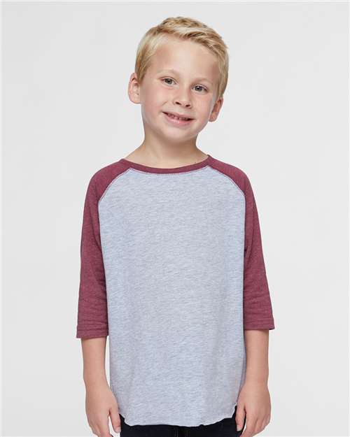 Toddler Baseball Fine Jersey Three-Quarter Sleeve Tee Rabbit Skins - 3330