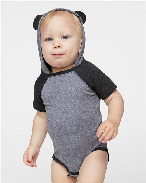 Infant Fine Jersey Raglan Bodysuit with Hood & Ears Rabbit Skins - 4417