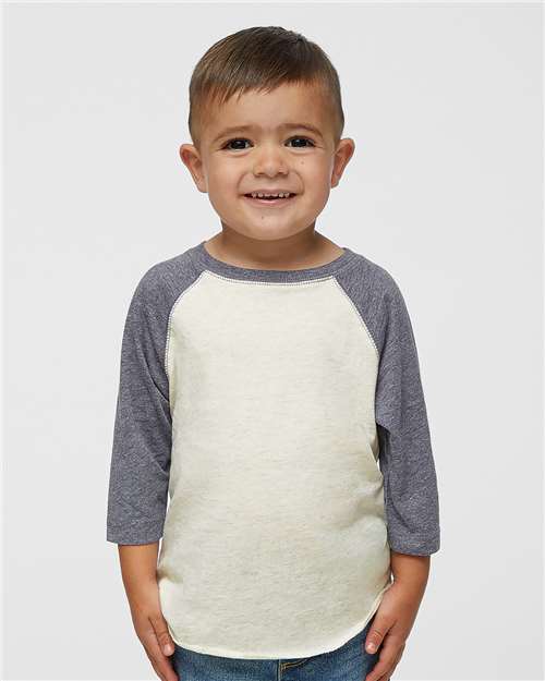 Toddler Baseball Fine Jersey Three-Quarter Sleeve Tee Rabbit Skins - 3330