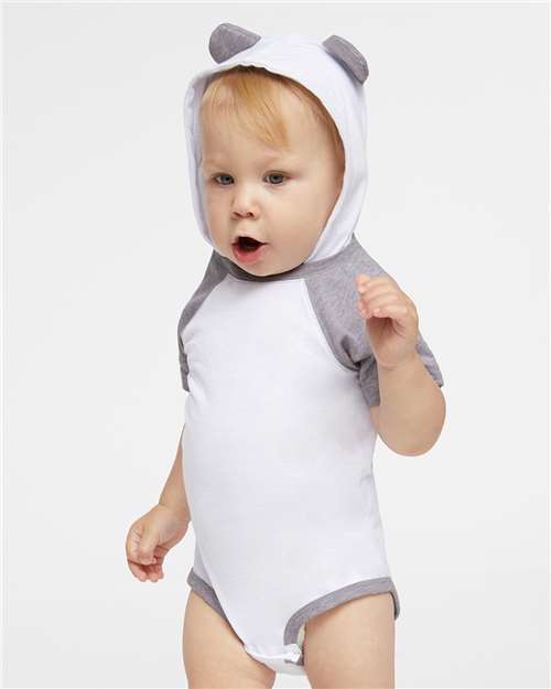Infant Fine Jersey Raglan Bodysuit with Hood & Ears Rabbit Skins - 4417