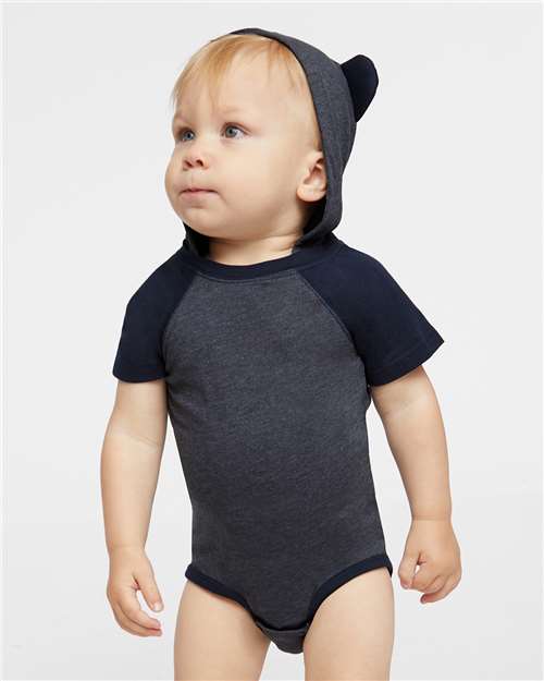 Infant Fine Jersey Raglan Bodysuit with Hood & Ears Rabbit Skins - 4417