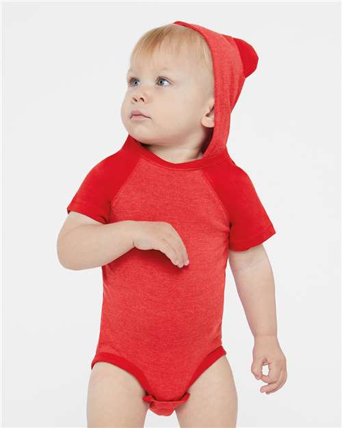 Infant Fine Jersey Raglan Bodysuit with Hood & Ears Rabbit Skins - 4417