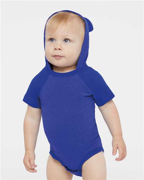 Infant Fine Jersey Raglan Bodysuit with Hood & Ears Rabbit Skins - 4417