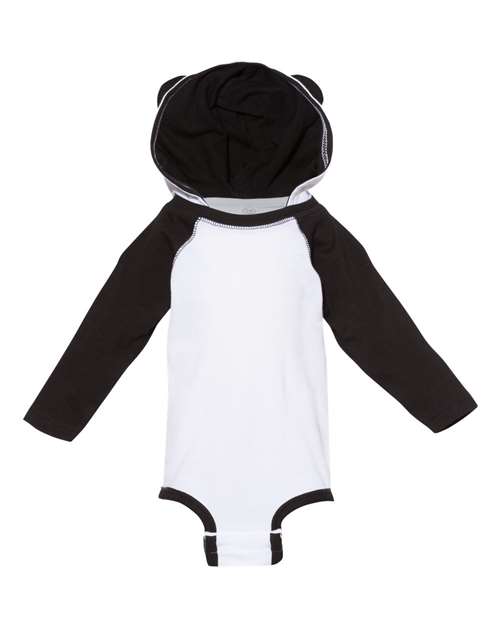 Infant Fine Jersey Character Hooded Long Sleeve Bodysuit with Ears Rabbit Skins - 4418