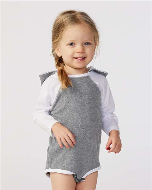 Infant Fine Jersey Character Hooded Long Sleeve Bodysuit with Ears Rabbit Skins - 4418