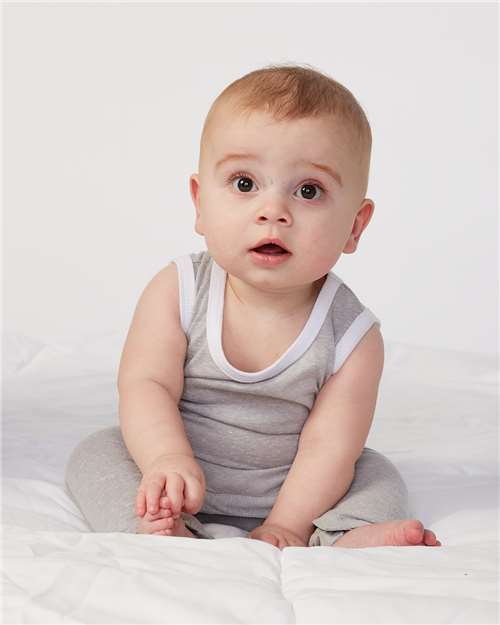 Infant Harborside Mélange Tank Romper Rabbit Skins - 4492